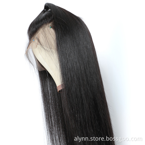 360 Lace Front Wigs 180% Density Undetectable Transparent Lace Wig Straight High Ponytail Preplucked